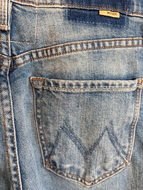 MOTHER Superior Wide Leg Jeans Button Fly High Rise Size 26 Light Wash